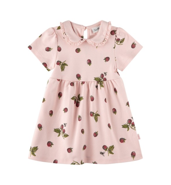 Kleid kurzarm Bubikragen Himbeeren