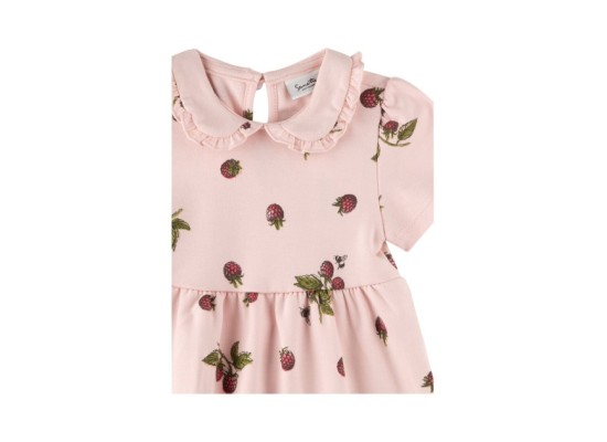 Kleid kurzarm Bubikragen Himbeeren