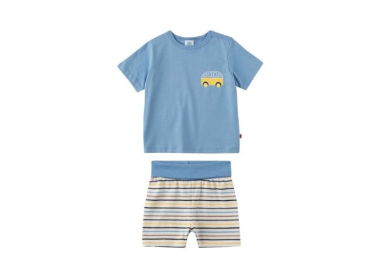 Schlafanzug kurz Auto Ringel