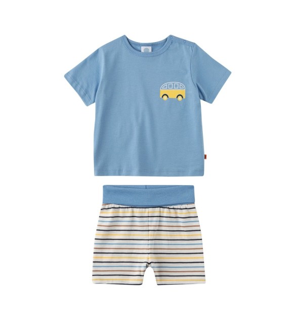 Schlafanzug kurz Auto Ringel