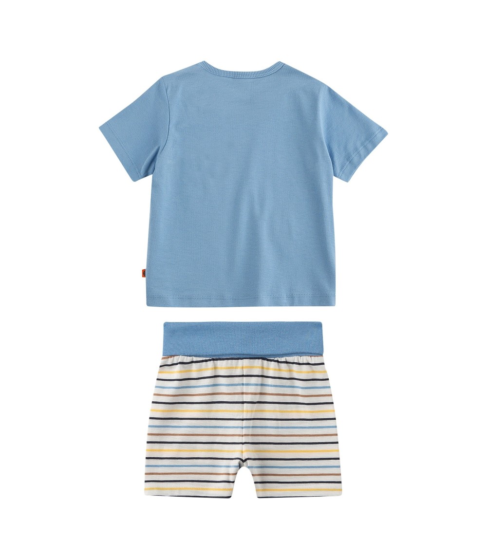 Schlafanzug kurz Auto Ringel