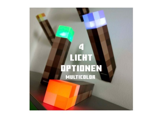 LED-Licht Fackel mit Wandhalterung, aufladbarerer Akku MINECRAFT