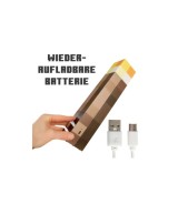 LED-Licht Fackel mit Wandhalterung, aufladbarerer Akku MINECRAFT