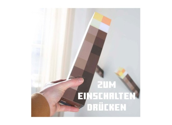 LED-Licht Fackel mit Wandhalterung, aufladbarerer Akku MINECRAFT