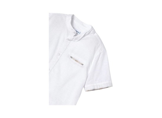 2-tlg. Set Hemd kurzarm und Shorts Ringel Leinenanteil