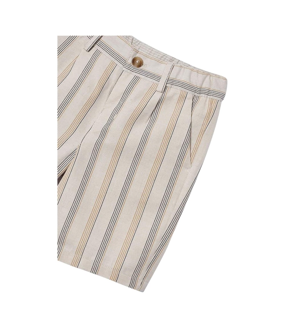 2-tlg. Set Hemd kurzarm und Shorts Ringel Leinenanteil