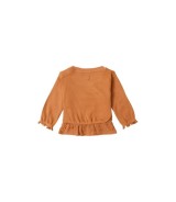 Shirt langarm Rippqualität Krepp-Volant