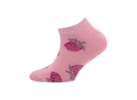 3er-Pack Sneakersocken Erdbeeren Ringel