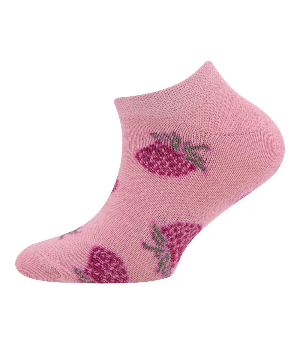 3er-Pack Sneakersocken Erdbeeren Ringel