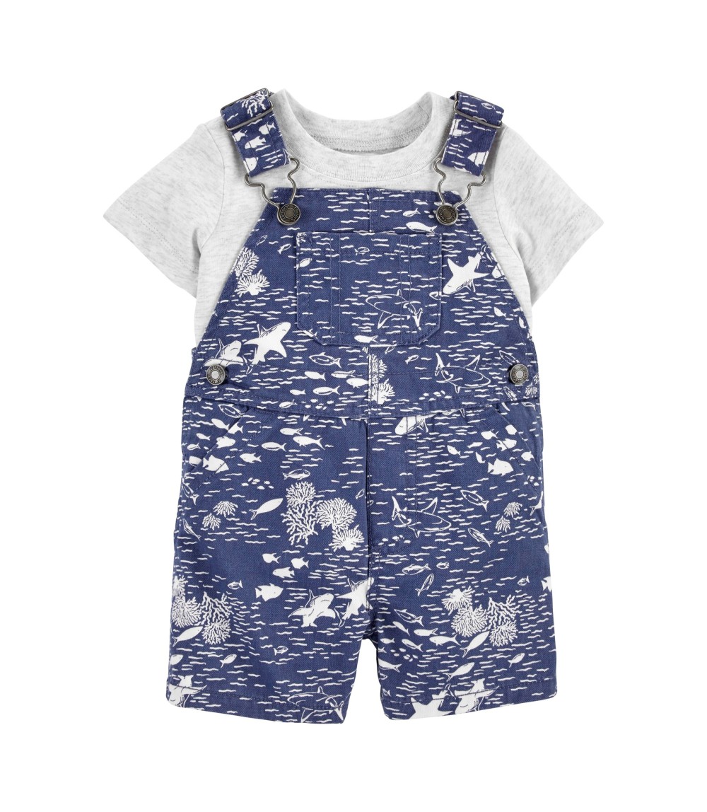 2-tlg. Set T-Shirt und Latzhose kurz