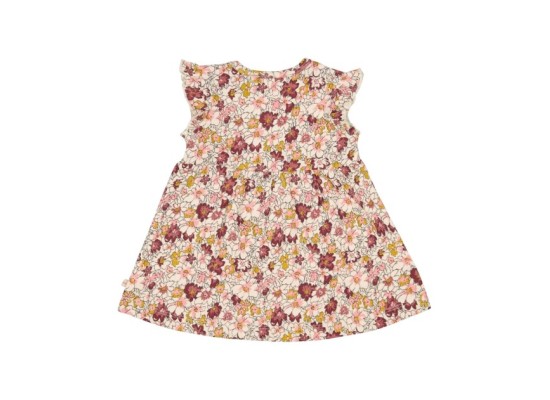 Krepp-Kleid Flügelarm Blumen