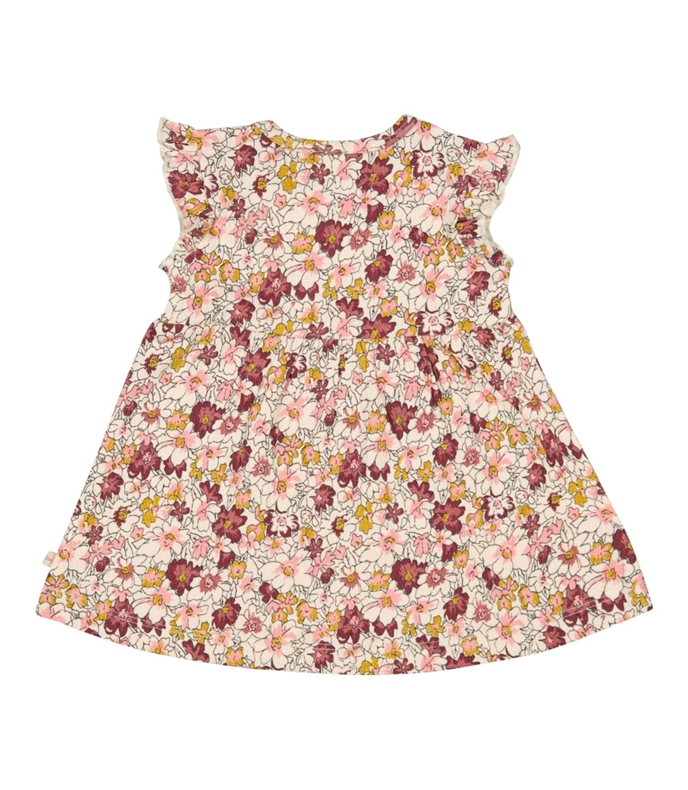 Krepp-Kleid Flügelarm Blumen