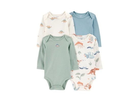 4er-Pack Bodys langarm Dinos