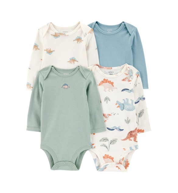 4er-Pack Bodys langarm Dinos