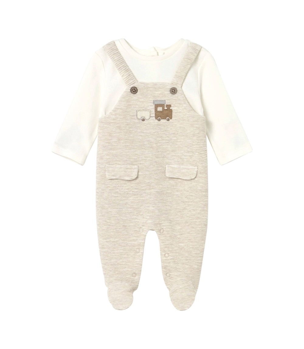 Overall 2in1 mit Fuß Fahrzeug Rippqualität