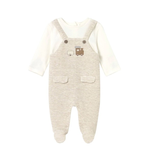 Overall 2in1 mit Fuß Fahrzeug Rippqualität