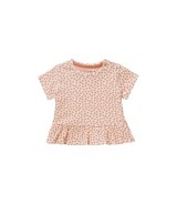 Krepp-T-Shirt Blumen Volant