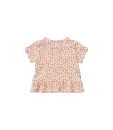 Krepp-T-Shirt Blumen Volant