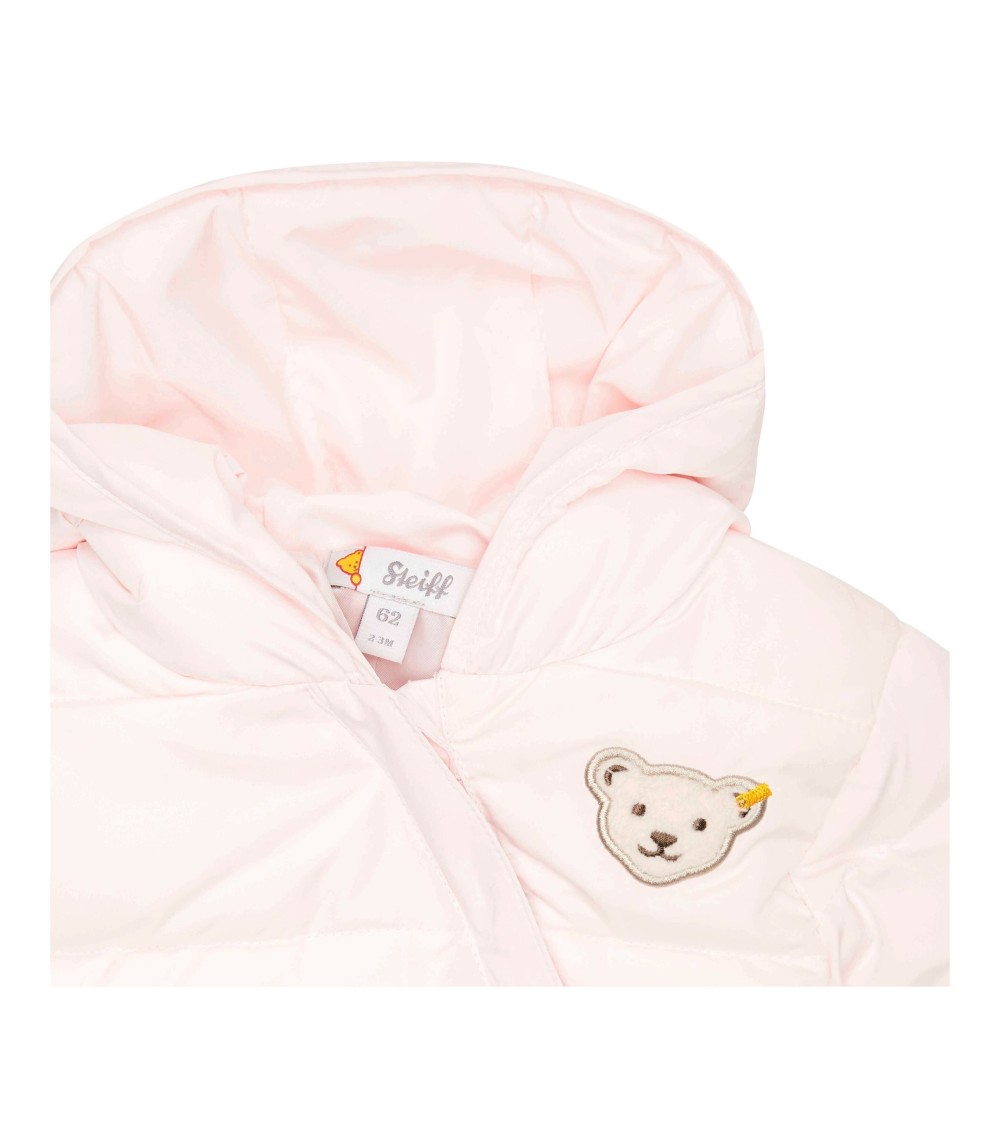 Steppoverall mit abnehmbarem Fuß und Kapuze Bär