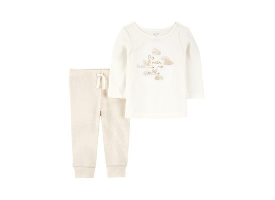 2-tlg. Set Shirt langarm und Jogginghose Ringel Gänse Rippqualität