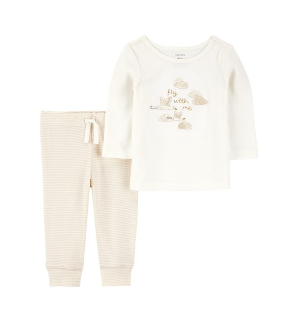 2-tlg. Set Shirt langarm und Jogginghose Ringel Gänse Rippqualität