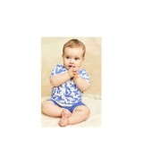 3-tlg. Set Body kurzarm, T-Shirt und Shorts Ringel Meer