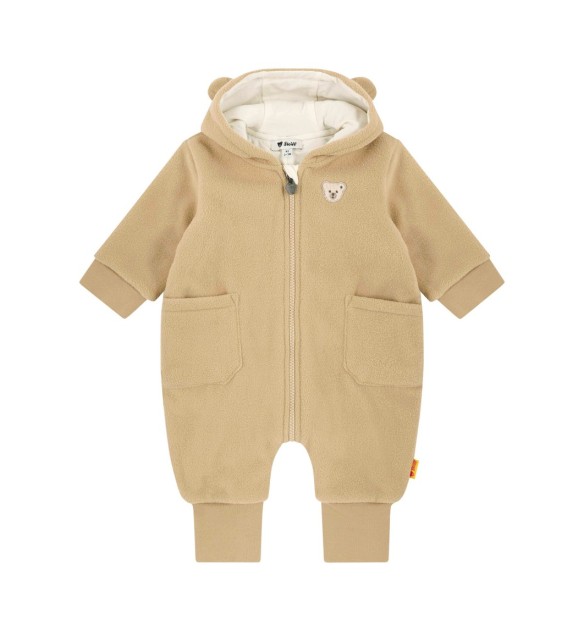Fleece-Overall Kapuze mit Ohren und Klappfuß