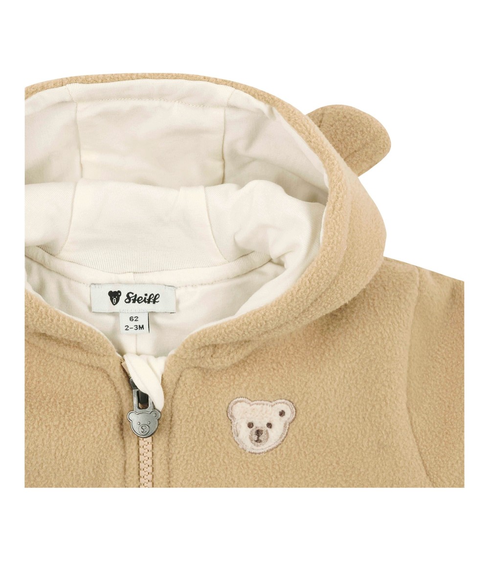 Fleece-Overall Kapuze mit Ohren und Klappfuß