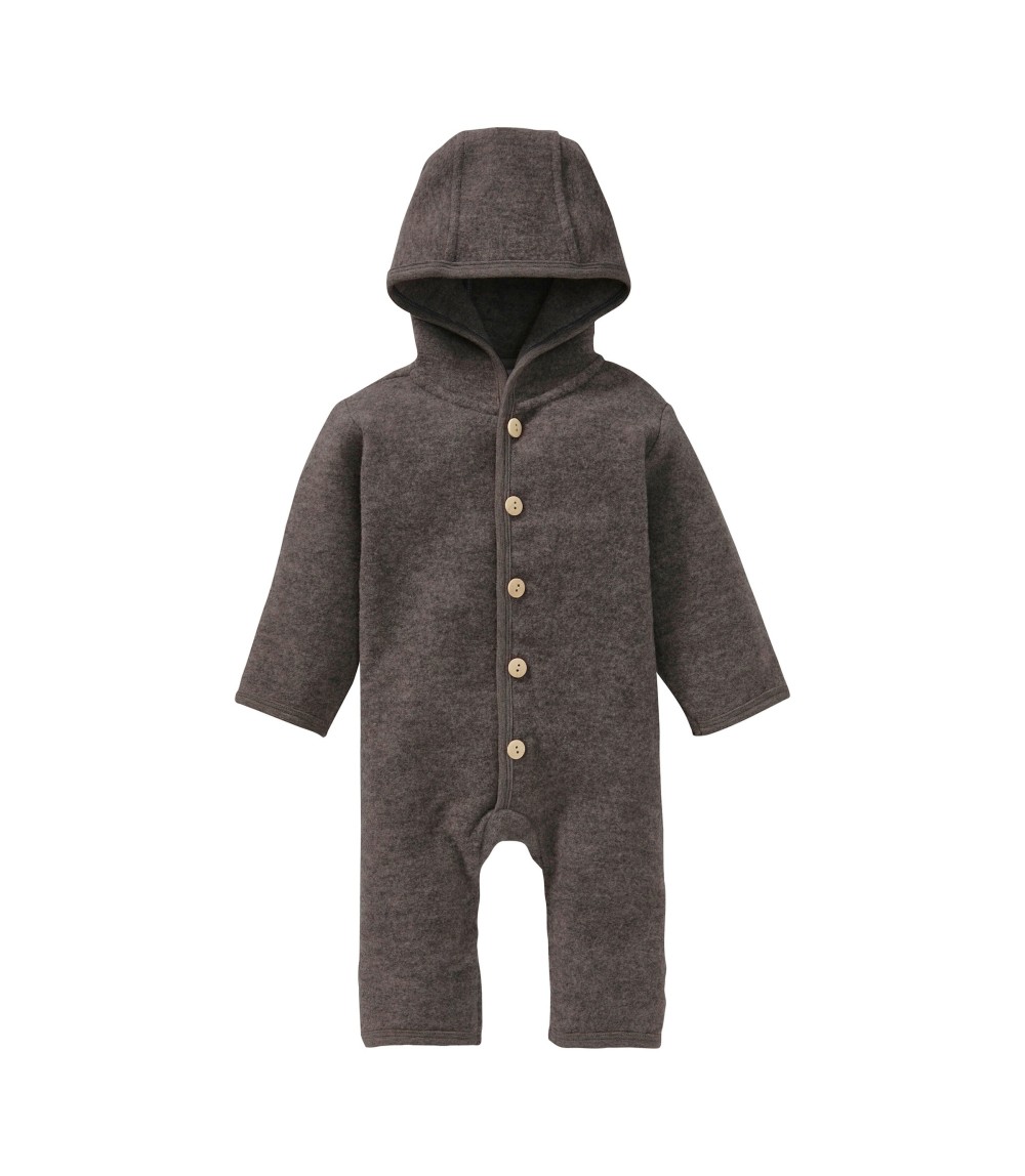 Wollfleece-Overall mit Klappbündchen aus Merinowolle