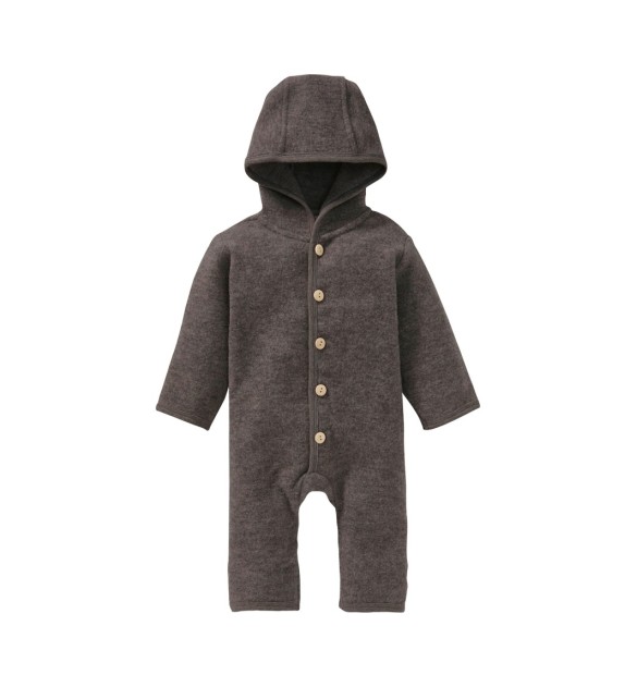 Wollfleece-Overall mit Klappbündchen aus Merinowolle