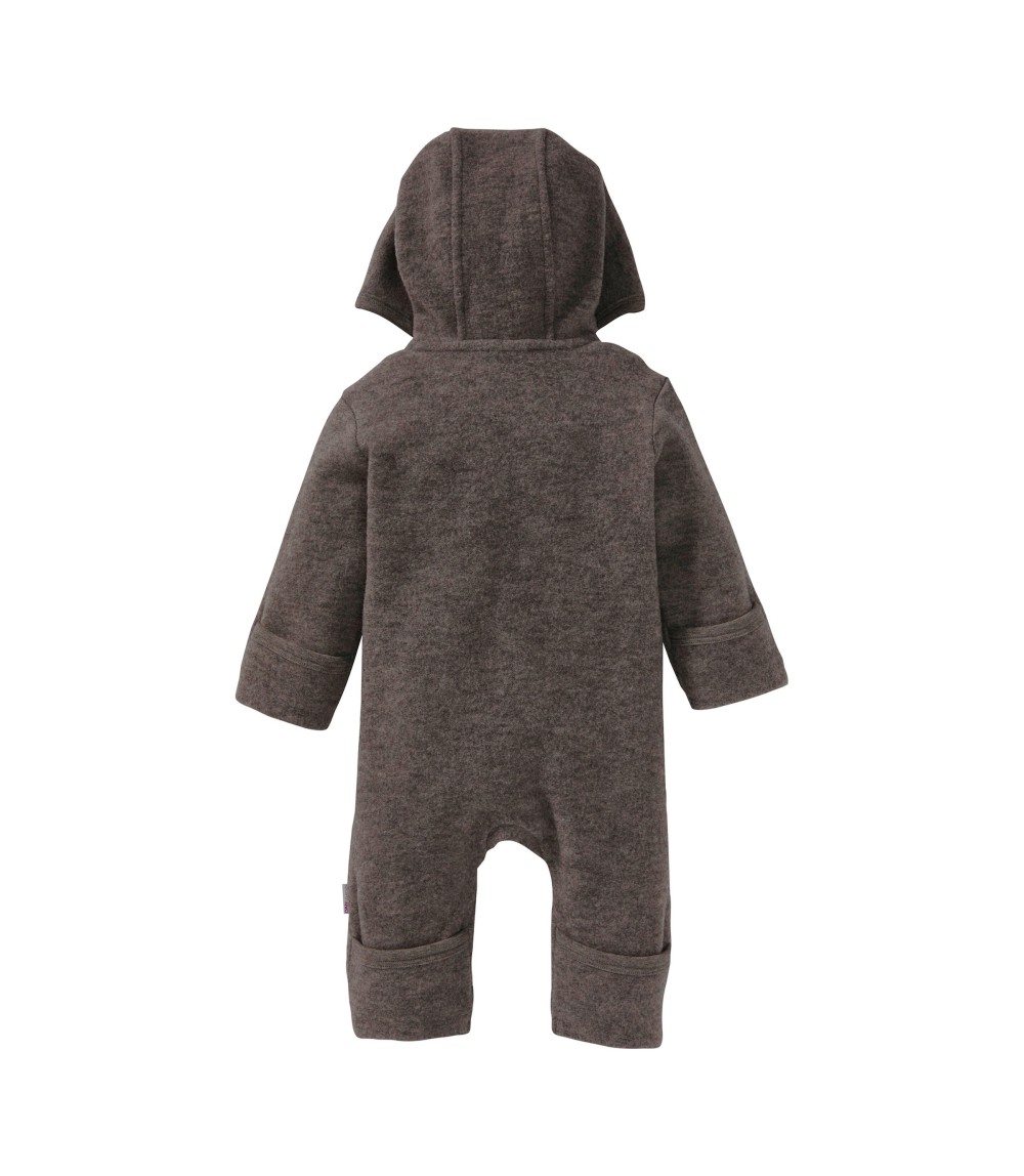 Wollfleece-Overall mit Klappbündchen aus Merinowolle