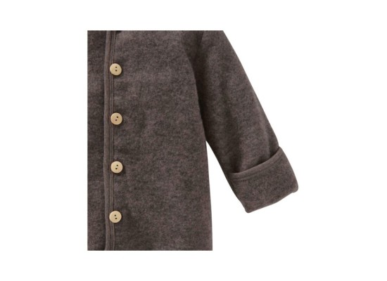 Wollfleece-Overall mit Klappbündchen aus Merinowolle