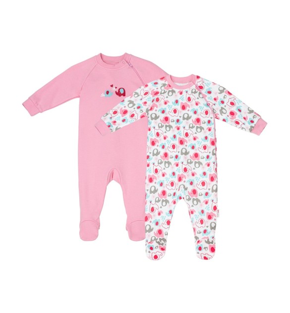 2er-Pack Schlafoveralls Elefant