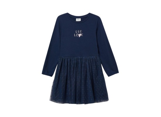 Kleid langarm mit Tüllrock Leoprint