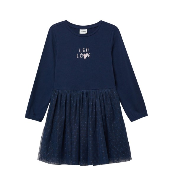 Kleid langarm mit Tüllrock Leoprint