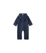 Wollfleece-Overall mit Kapuze Klappbündchen