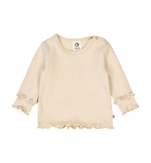 Shirt langarm mit Mitwachsbündchen Rippqualität