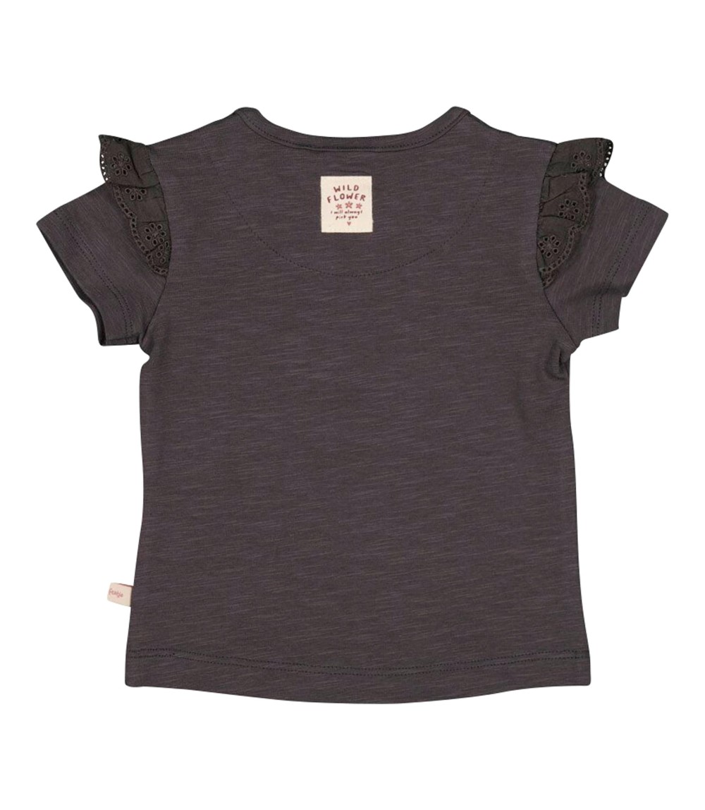 T-Shirt Flowers Stick-Rüsche