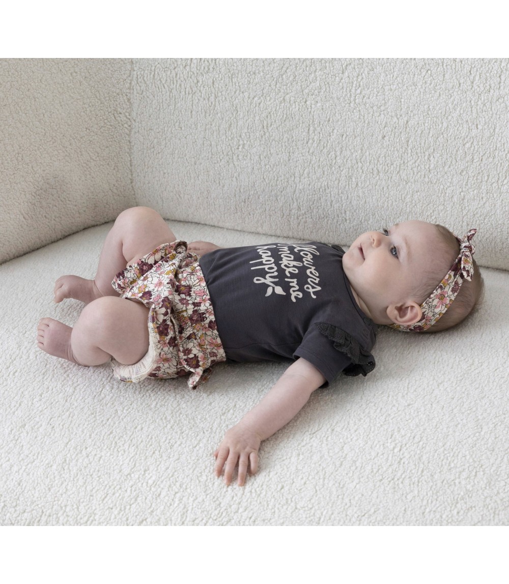 T-Shirt Flowers Stick-Rüsche