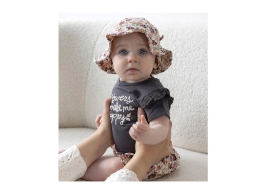 T-Shirt Flowers Stick-Rüsche