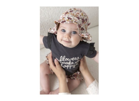 T-Shirt Flowers Stick-Rüsche