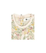 Kleid kurzarm Leinenoptik Blumen