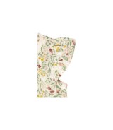 Kleid kurzarm Leinenoptik Blumen