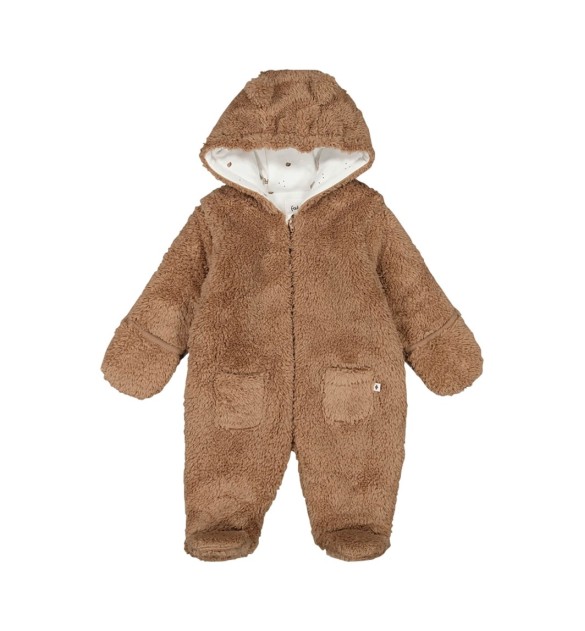 Plüschoverall mit Fuß und Kapuze mit Ohren