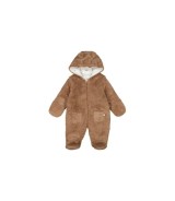 Plüschoverall mit Fuß und Kapuze mit Ohren