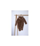 Plüschoverall mit Fuß und Kapuze mit Ohren