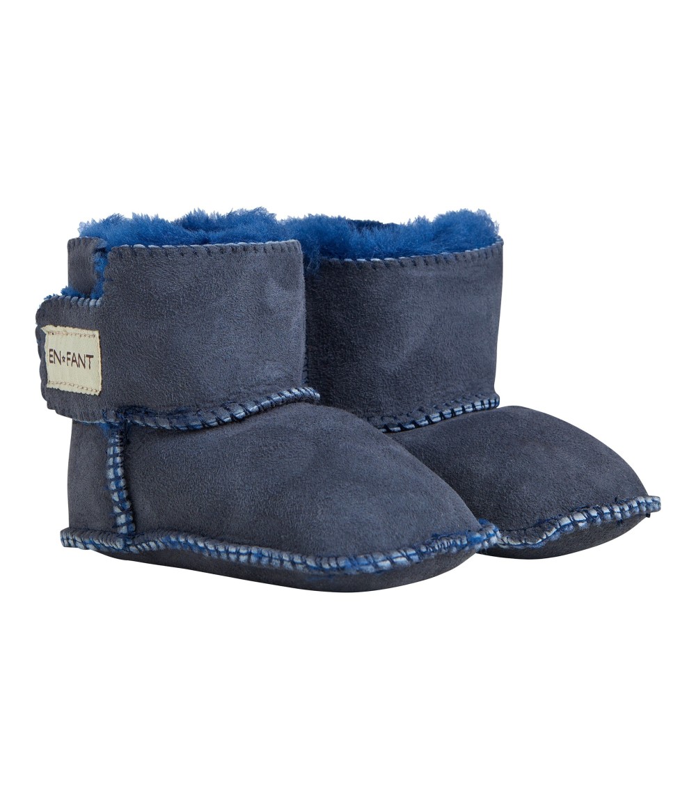 Lammfellschuhe mit Klettverschluss