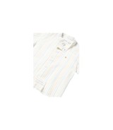 Hemd kurzarm Stehkragen Leinenanteil Ringel