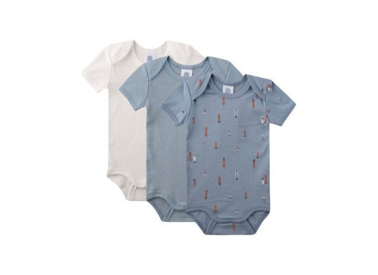 3er-Pack Bodys kurzarm Türme