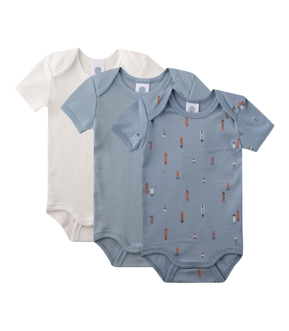 3er-Pack Bodys kurzarm Türme